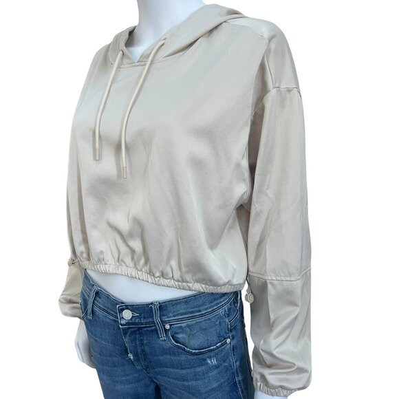 Zara Cropped Drawstring Hoodie Size M - Picture 11 of 11